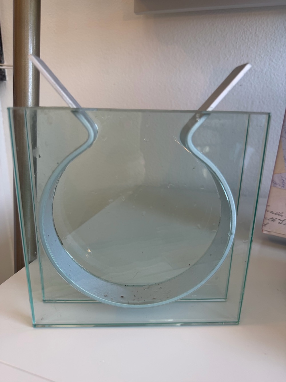 Vintage MoMA 1996 Postmodern Artist Peter Hewitt Ribbon Vase Glass Metal